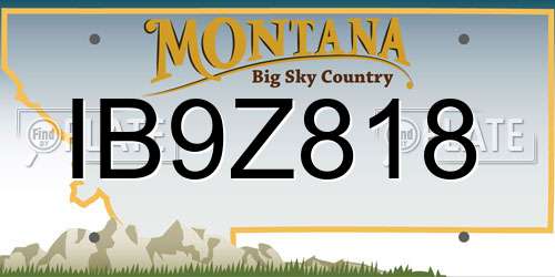 IB9Z818 Montana License Plate