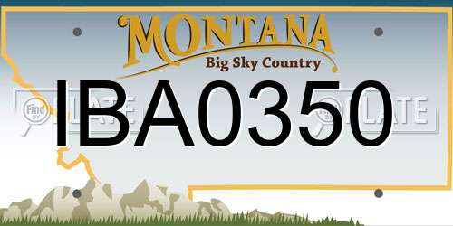 IBA0350 Montana License Plate