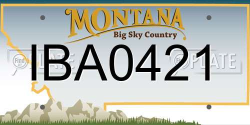 IBA0421 Montana License Plate