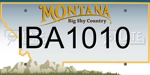 IBA1010 Montana License Plate