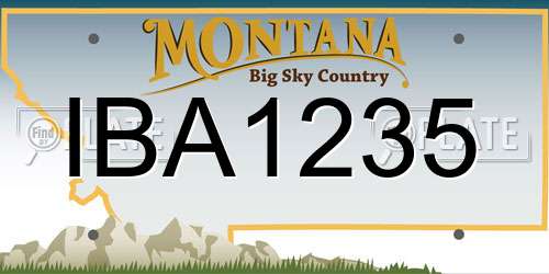 IBA1235 Montana License Plate