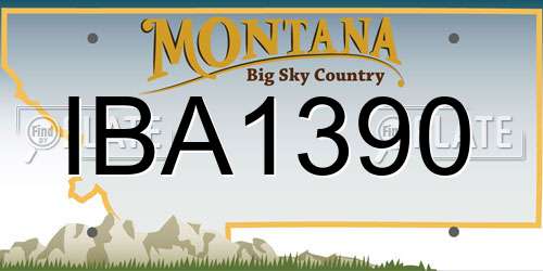 IBA1390 Montana License Plate