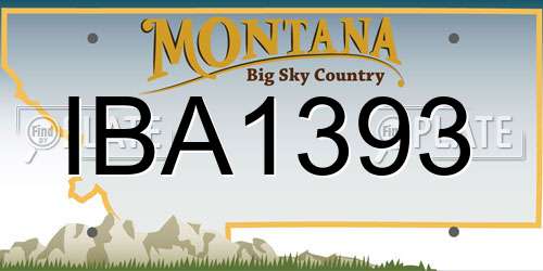 IBA1393 Montana License Plate