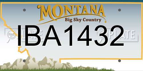 IBA1432 Montana License Plate