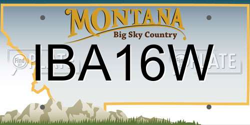 IBA16W Montana License Plate