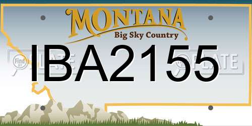 IBA2155 Montana License Plate