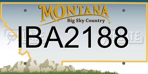 IBA2188 Montana License Plate
