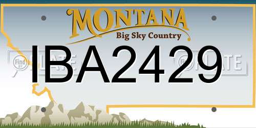 IBA2429 Montana License Plate