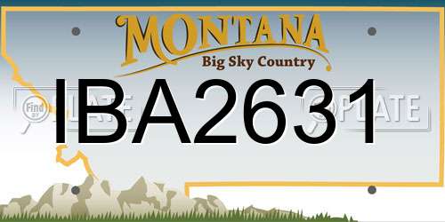 IBA2631 Montana License Plate