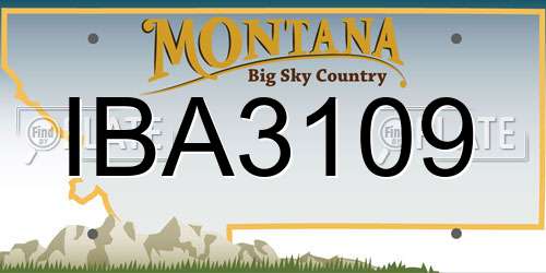 IBA3109 Montana License Plate