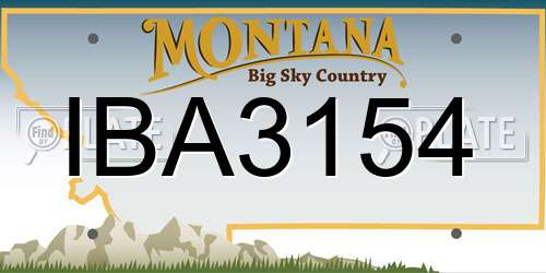 IBA3154 Montana License Plate