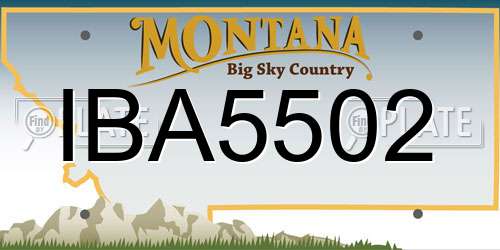 IBA5502 Montana License Plate