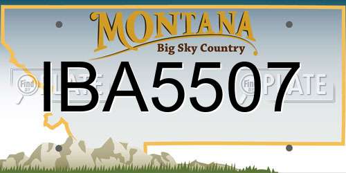 IBA5507 Montana License Plate