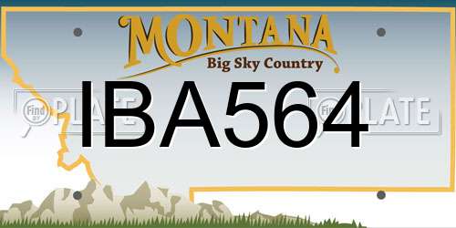 IBA564 Montana License Plate