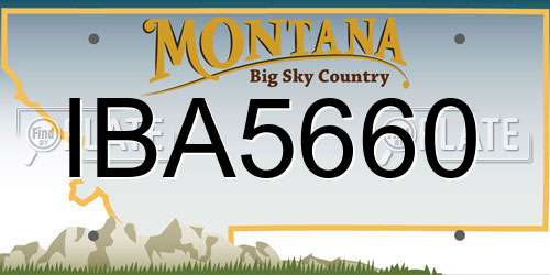 IBA5660 Montana License Plate