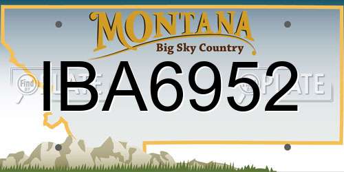 IBA6952 Montana License Plate