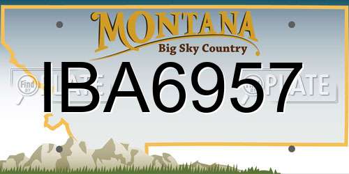 IBA6957 Montana License Plate