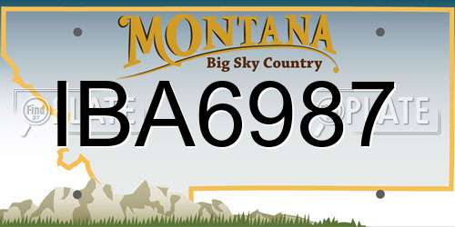 IBA6987 Montana License Plate