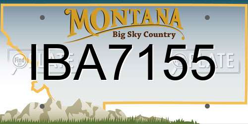 IBA7155 Montana License Plate