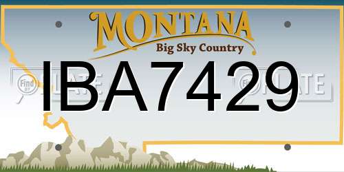 IBA7429 Montana License Plate