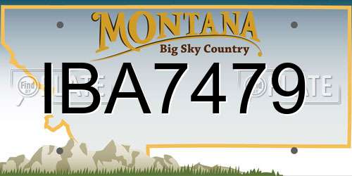 IBA7479 Montana License Plate