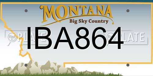 IBA864 Montana License Plate