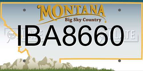 IBA8660 Montana License Plate