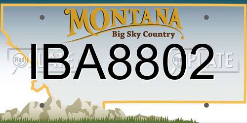 IBA8802 Montana License Plate