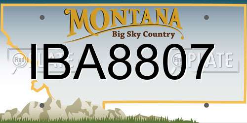 IBA8807 Montana License Plate