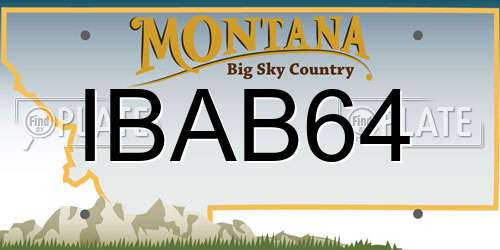 IBAB64 Montana License Plate
