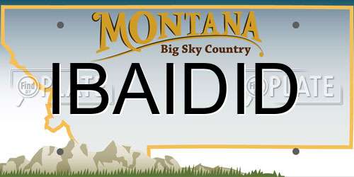 IBAIDID Montana License Plate