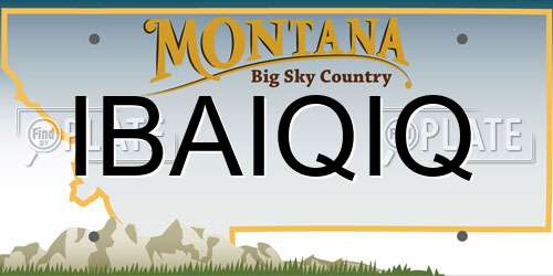 IBAIQIQ Montana License Plate