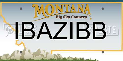 IBAZIBB Montana License Plate