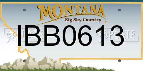 IBB0613 Montana License Plate