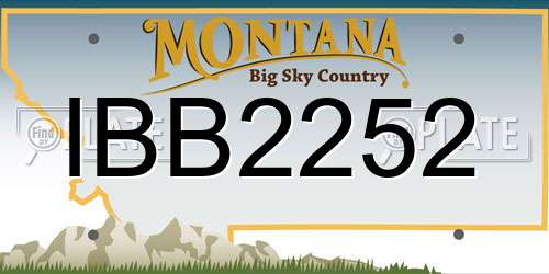 IBB2252 Montana License Plate