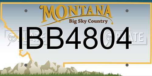 IBB4804 Montana License Plate