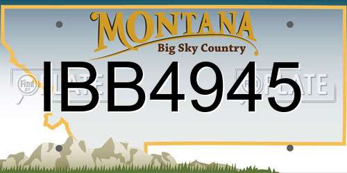 IBB4945 Montana License Plate