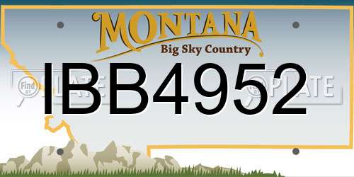 IBB4952 Montana License Plate