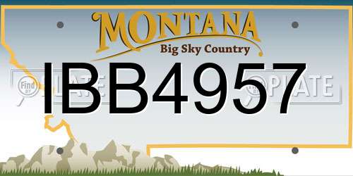 IBB4957 Montana License Plate