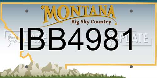 IBB4981 Montana License Plate