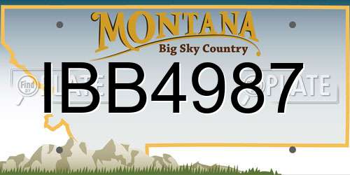 IBB4987 Montana License Plate