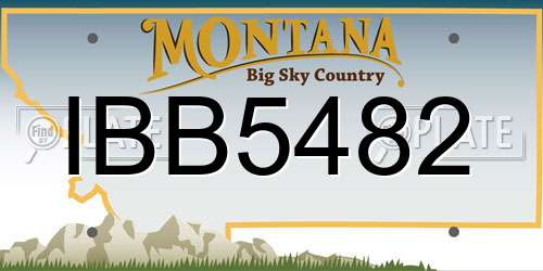 IBB5482 Montana License Plate