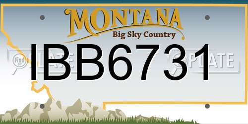 IBB6731 Montana License Plate