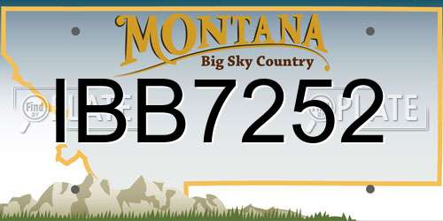 IBB7252 Montana License Plate