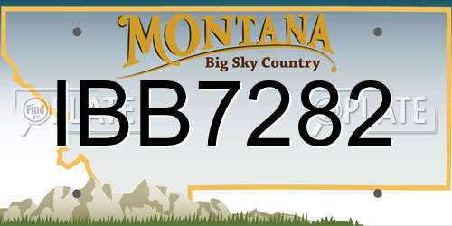 IBB7282 Montana License Plate