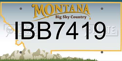 IBB7419 Montana License Plate