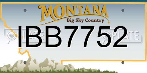 IBB7752 Montana License Plate