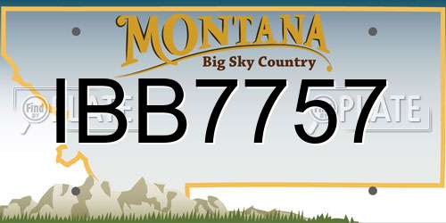 IBB7757 Montana License Plate