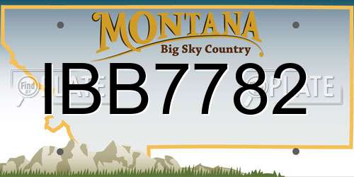IBB7782 Montana License Plate