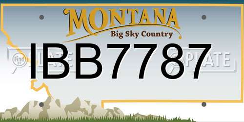 IBB7787 Montana License Plate